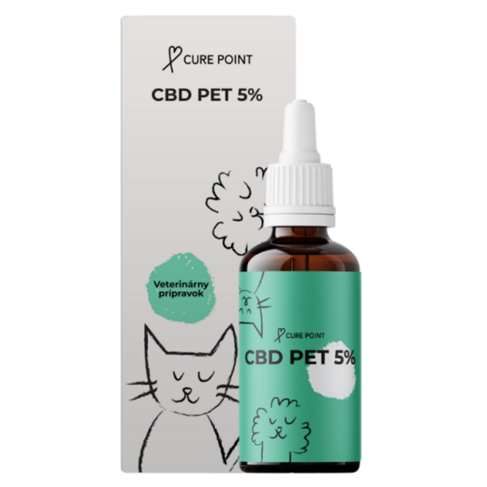 CURE POINT CBD PET 5 percent olej pre psov a mačky bez príchute 10 ml