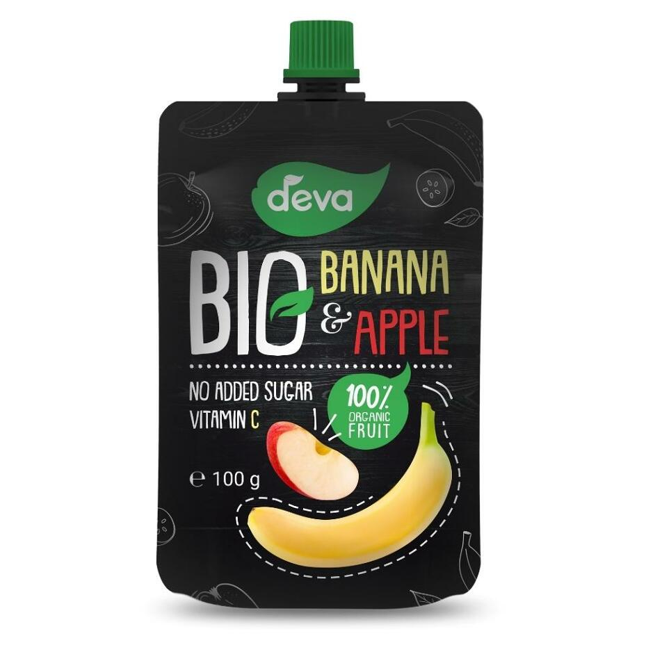 DEVA Ovocná kapsička 100 percent ovocie Banán, Jablko od 3 rokov BIO 100 g
