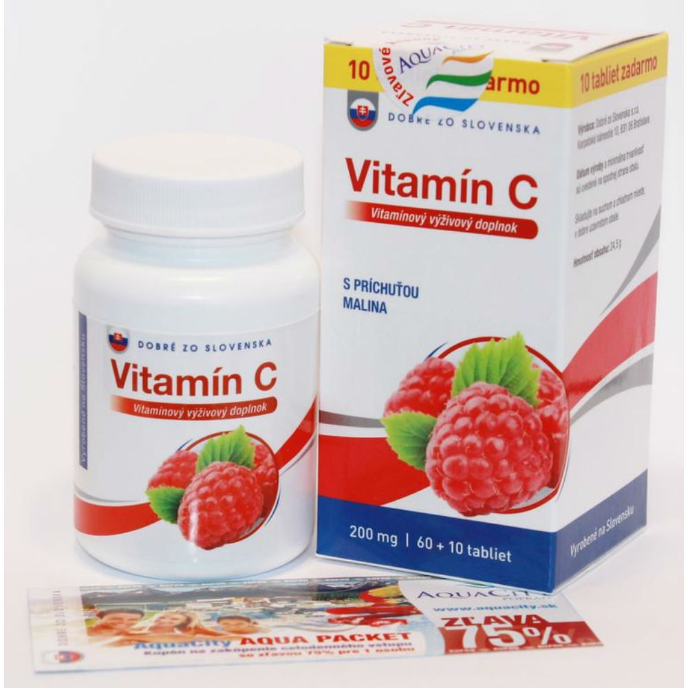 DOBRÉ ZO SLOVENSKA Vitamín C 200 mg malina 60  10 tabliet