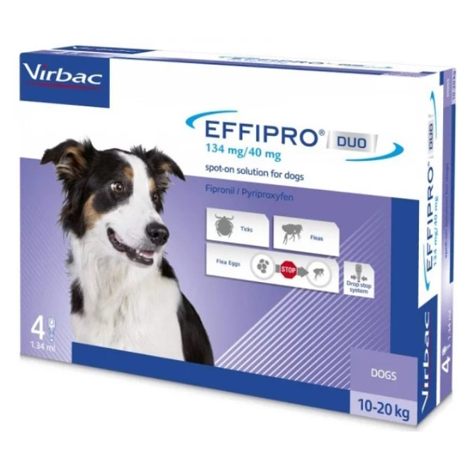 EFFIPRO DUO 13440 mg spot-on pre psy M (10-20 kg) 1,34 ml 4 pipety