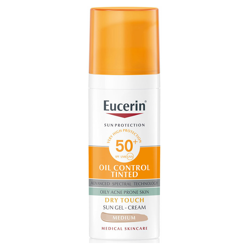EUCERIN Sun OilControlTinted Krémový gél na opaľovanie na tvár SPF50 tmavý 50 ml