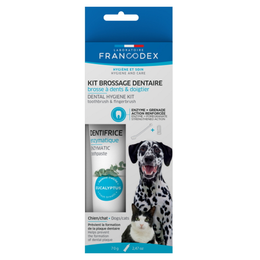 FRANCODEX Dental Kit zubná pasta 70 g  kefka pre psov