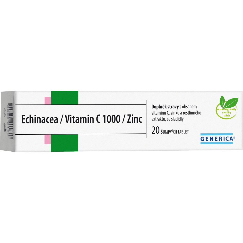 Generica Echinacea  Vitamín C 1000  Zinok 20 tabliet