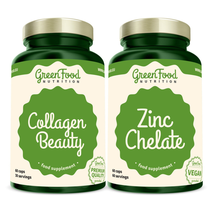 GREENFOOD NUTRITION Collagen beauty 60 kapsúl  zinc chelate 60 kapsúl