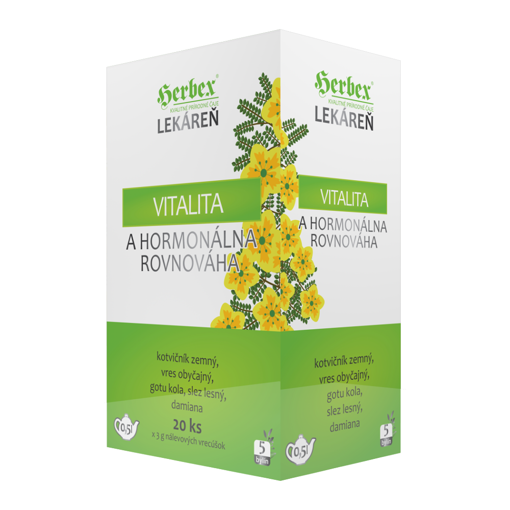 HERBEX Lekáreň vitalita a hormonálna rovnováha bylinný čaj 20 vreciek