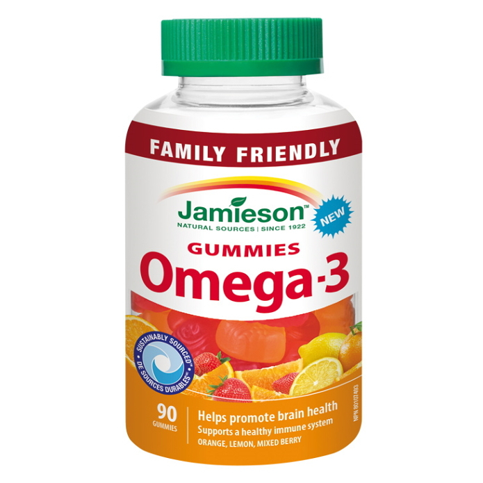 JAMIESON Omega-3 Gummies 90 želatínových pastiliek