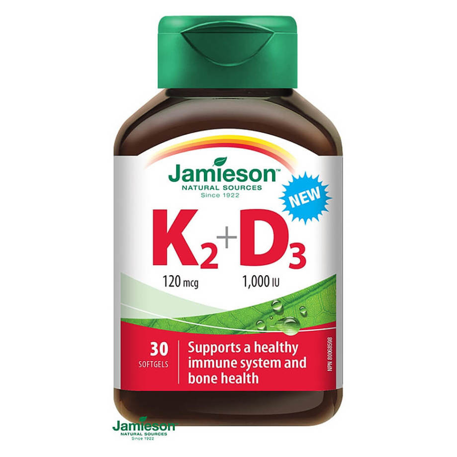 JAMIESON Vitamíny K2 120 µg a D3 1000 IU 30 kapsúl