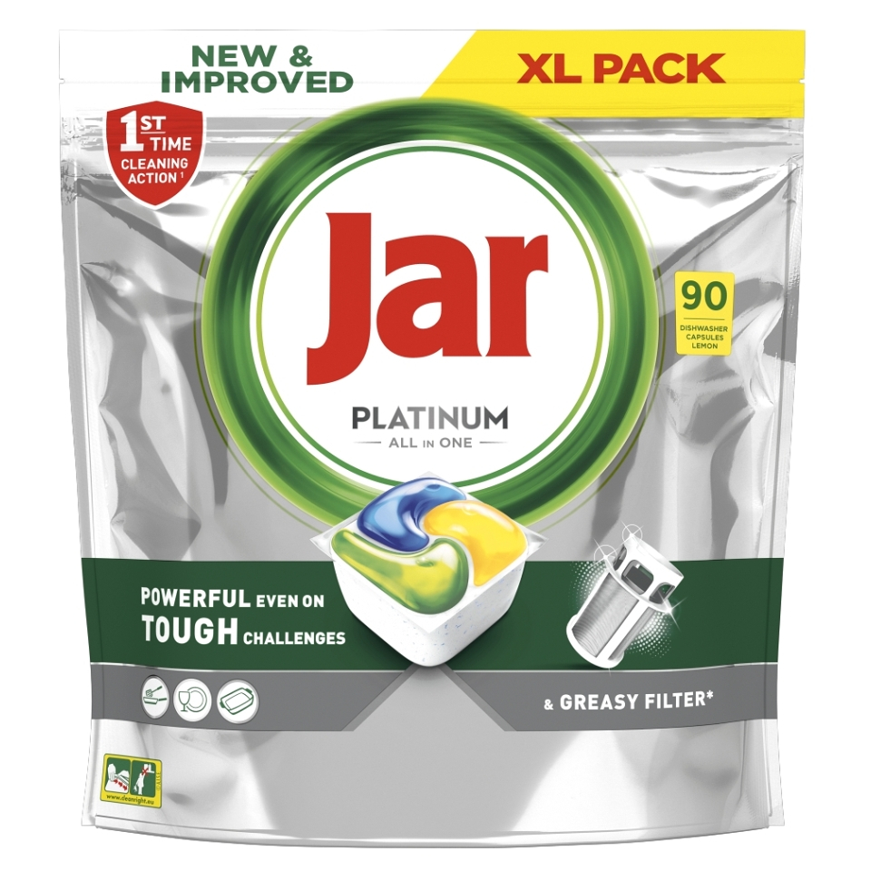 JAR Tablety do umývačky Platinum All-in-One Yellow 90 ks