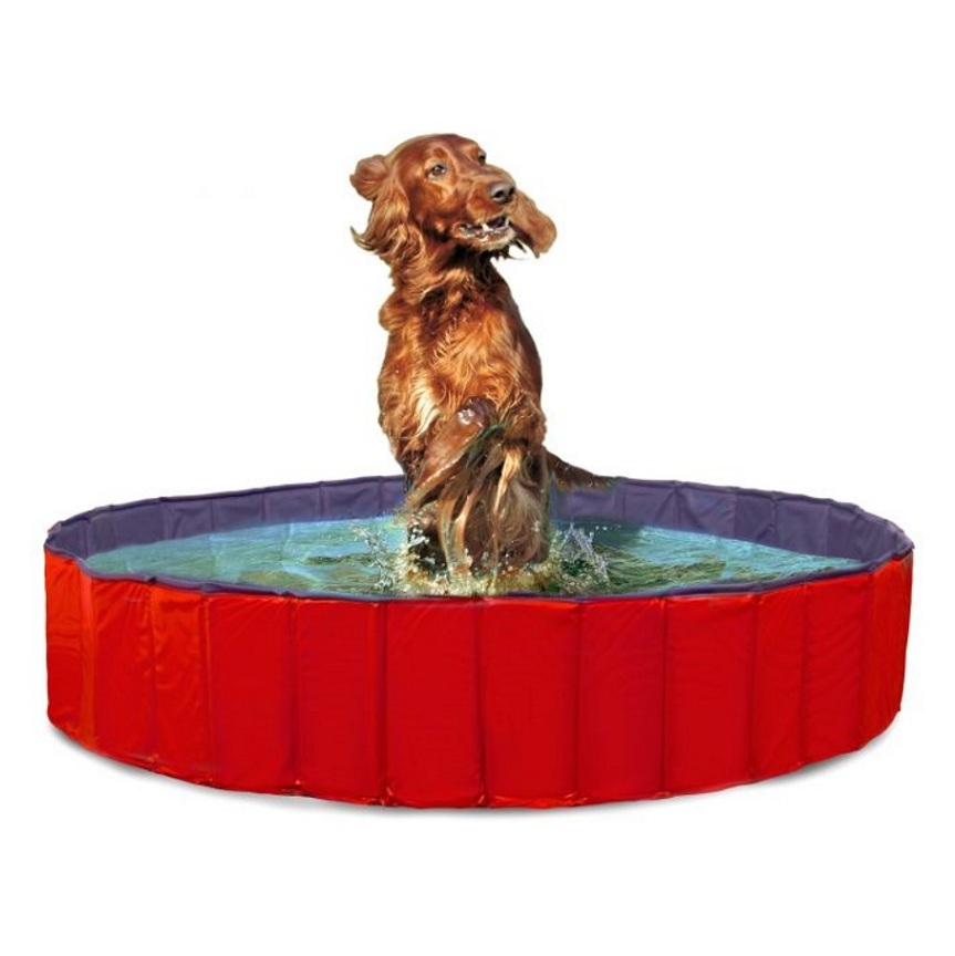 KARLIE FLAMINGO Skladací bazén pre psov modro-červený 120x30 cm
