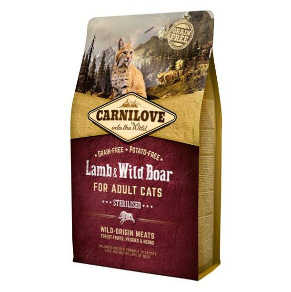CARNILOVE Lamb  Wild Boar Grain Free granuly pre kastrované mačky 1 ks, Hmotnosť balenia: 6 kg