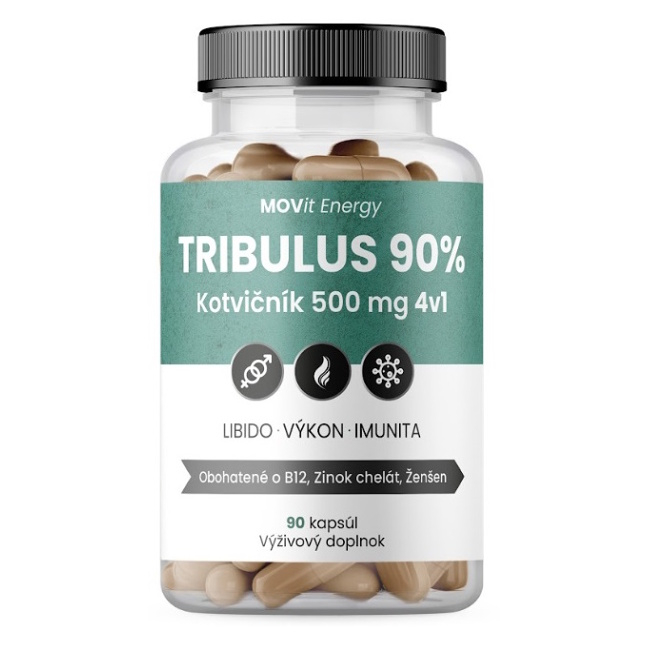 MOVIT ENERGY Tribulus 90 percent kotvičník 500 mg 4 v 1 90 kapsúl