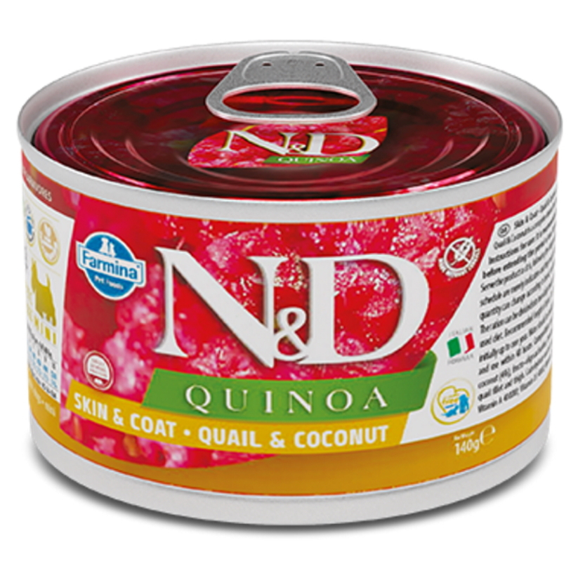 ND Quinoa Quail  Coconut Adult Mini pre malé plemená psov 140 g
