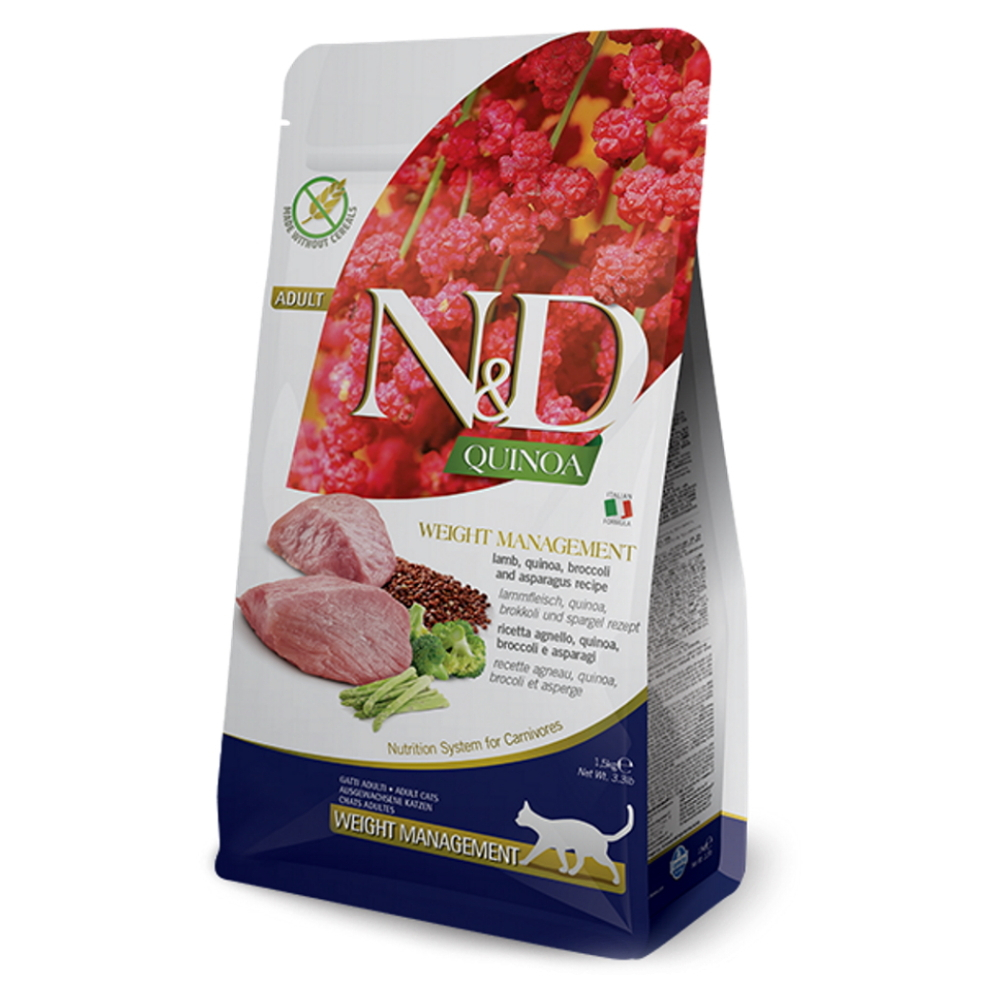 ND Quinoa Weight Management Lamb  Broccoli pre mačky 1,5 kg