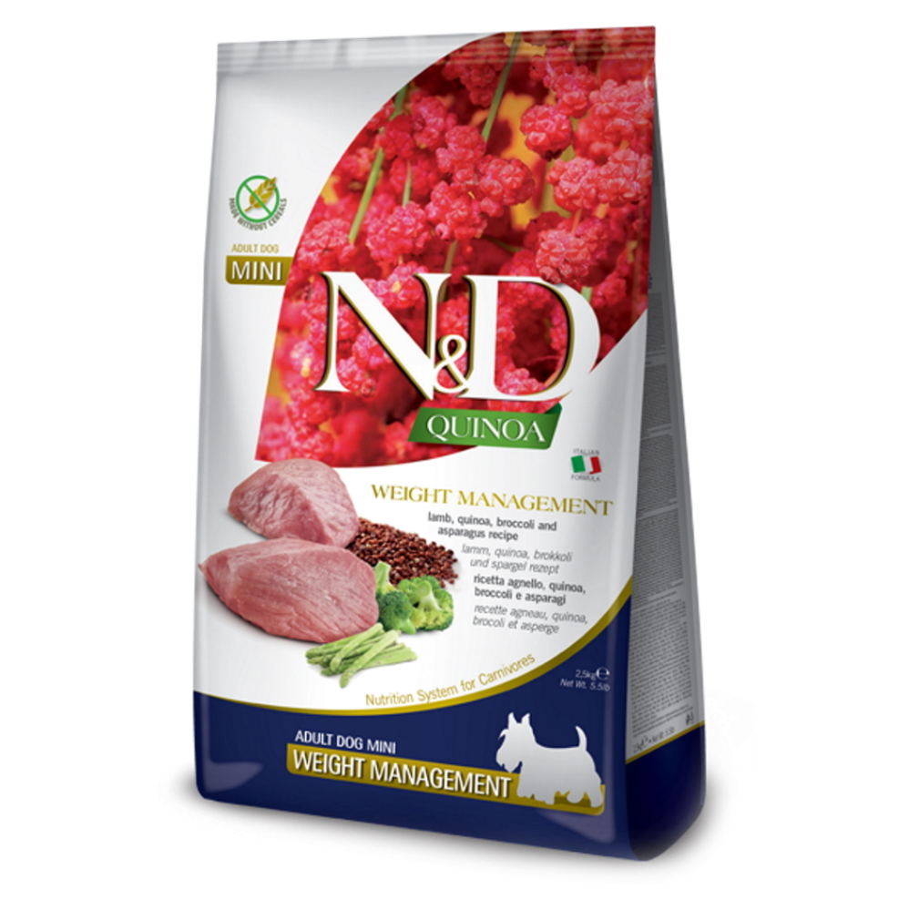 ND Quinoa Weight Management Lamb  Broccoli Mini pre malé plemená psov 2,5 kg