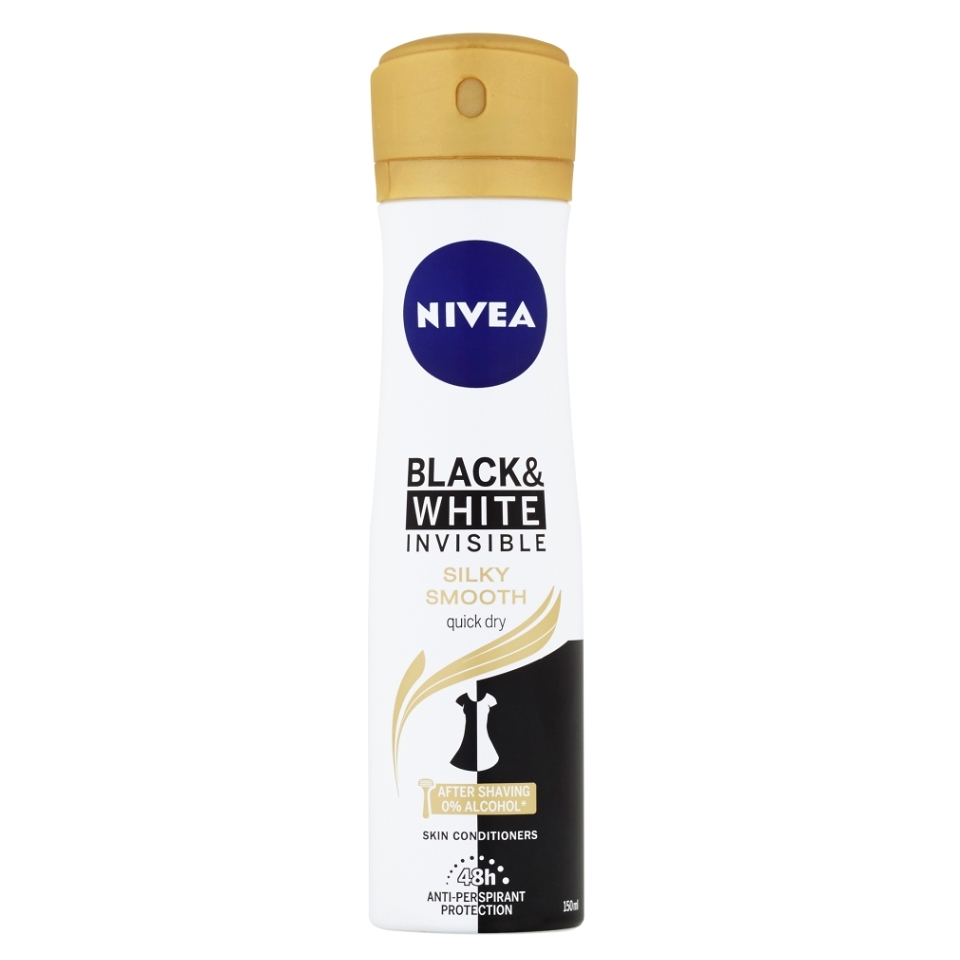 NIVEA Black  White Invisible Silky Smooth Sprej antiperspirant 150 ml