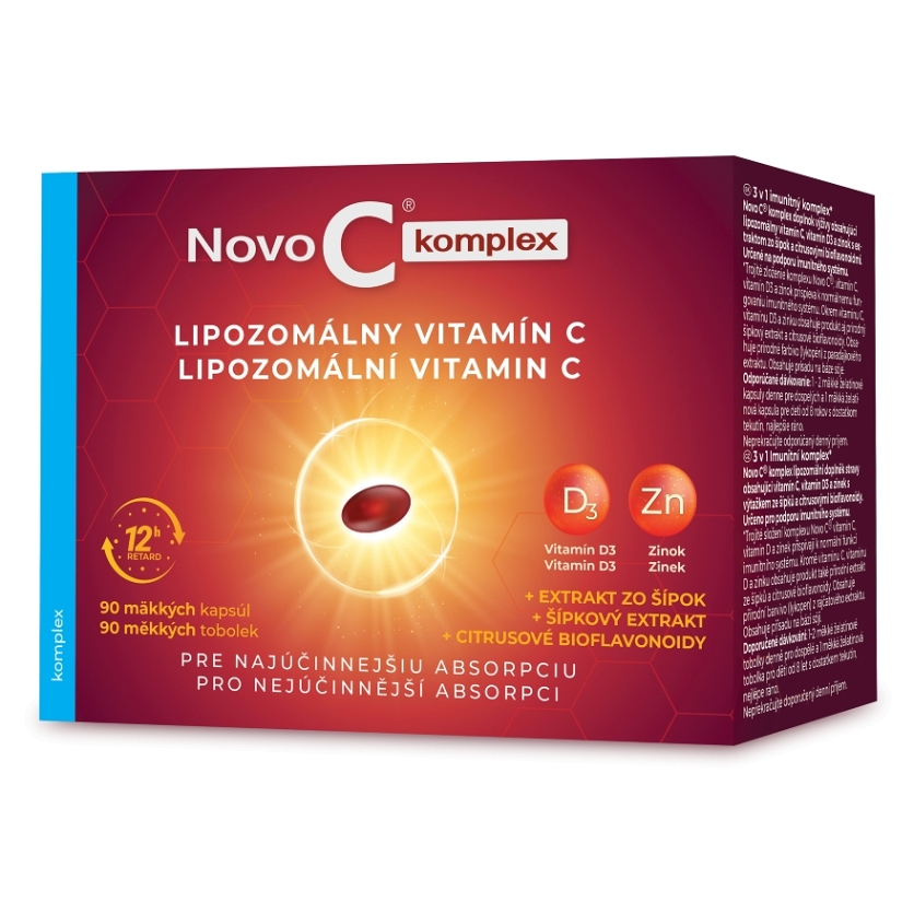 NOVO C Komplex Lipozomálny vitamín C  vitamín D3  zinok 90 kapsúl