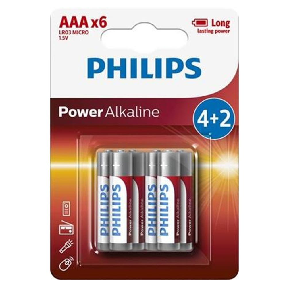 PHILIPS LR03P6BP10 mikrotužkové batérie 6 kusov