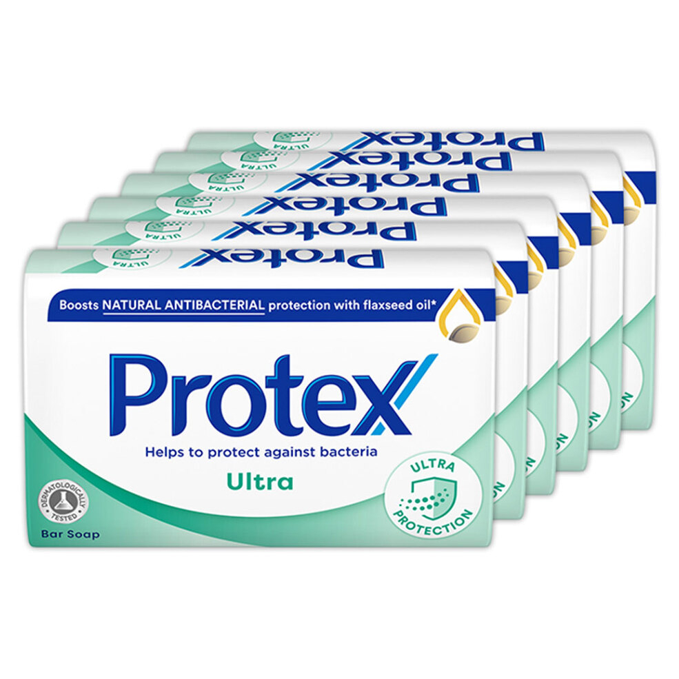 PROTEX Ultra Tuhé mydlo s prirodzenou antibakteriálnou ochranou 6 x 90 g, poškodený obal
