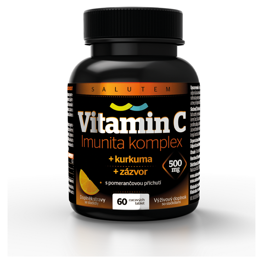 SALUTEM  Vitamin C 500 mg Imunita kurkuma  zázvor 60 cmúľacích tabliet