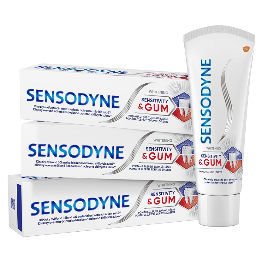 SENSODYNE Sensitivity  Gum Whitening Zubná pasta 3 x 75 ml