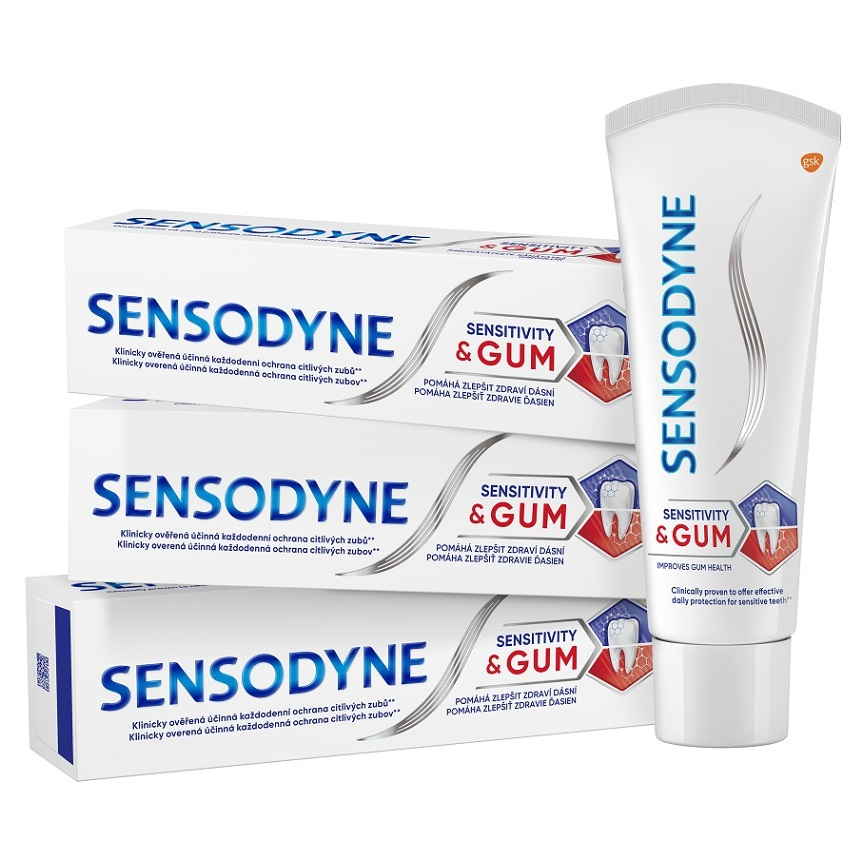 SENSODYNE Sensitivity  Gum Zubná pasta 3 x 75 ml