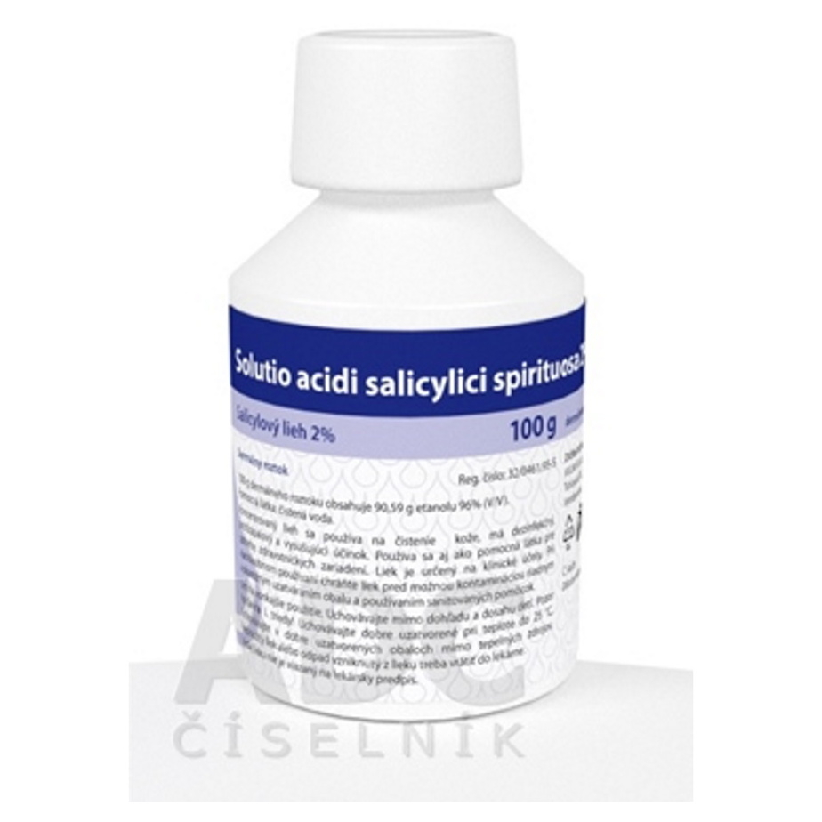 SOLUTIO acidi salicylici spirituosa 2 percent dermálny roztok 100 g