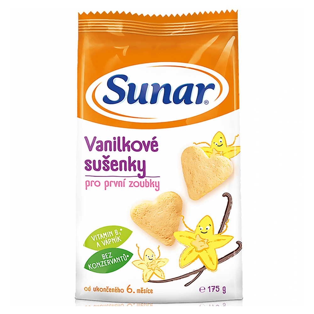 SUNAR Vanilkové sušienky pre deti 6m 175 g