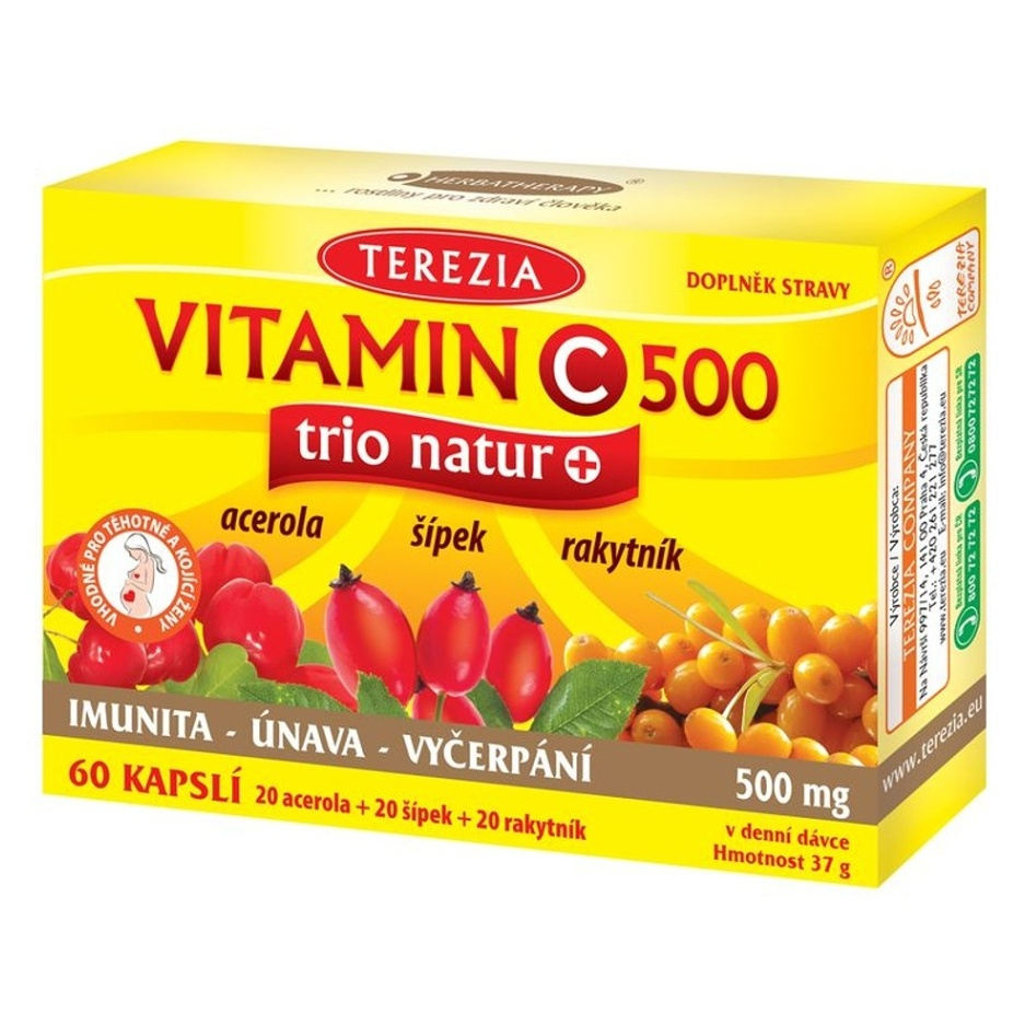 TEREZIA Vitamín C 500 mg trio natur 60 kapsúl