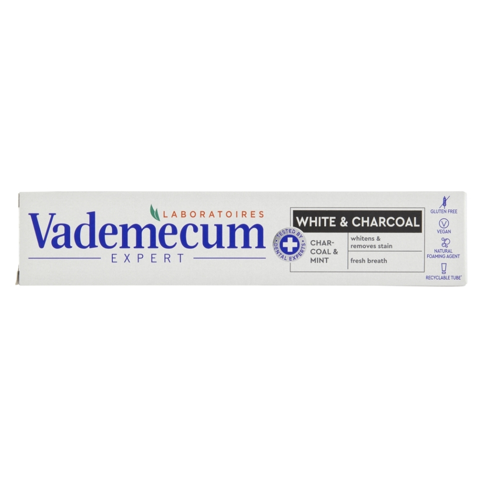 VADEMECUM Expert White  Charcoal Zubná pasta 75 ml