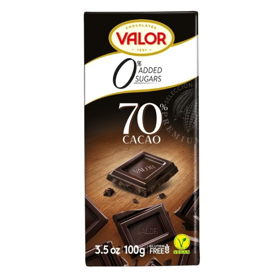 VALOR Čokoláda 70  percent kakaa bez cukru 100 g
