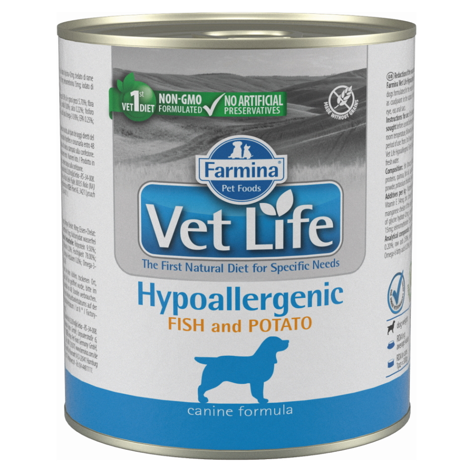 VET LIFE Natural Hypoaller FishPotato konzerva pre psov 300 g