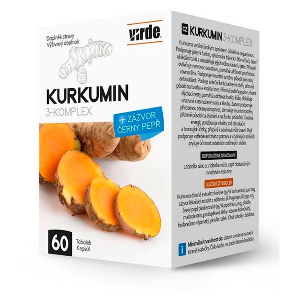 VIRDE Kurkumin 3-komplex 60 kapsúl