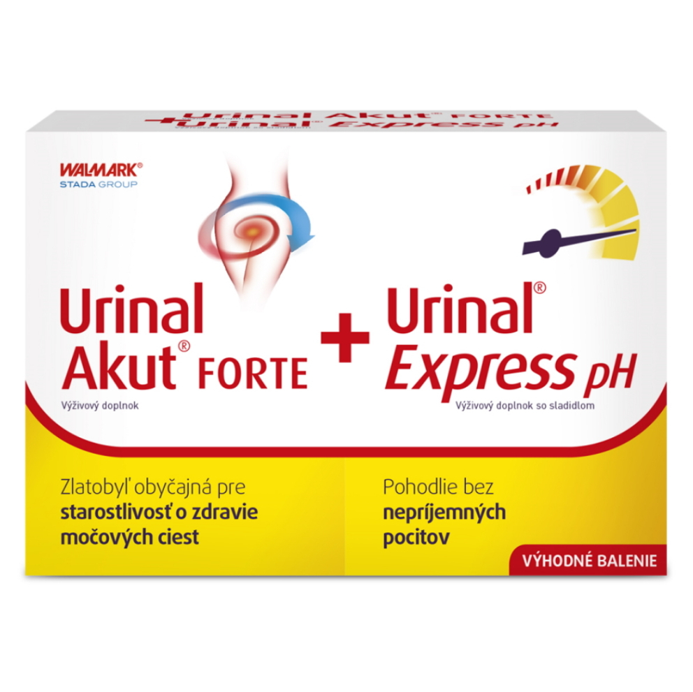 URINAL Akut forte 10 tabliet  URINAL Express pH 6 vrecúšok