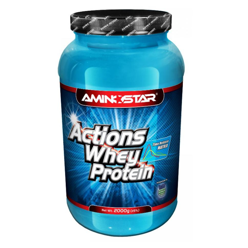 AMINOSTAR Whey protein actions 65 percent príchuť jahoda 2000 g