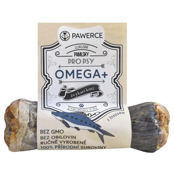 PAWERCE Omega žuvacia kosť pre psov plnená 1 ks, Veľkosť: S